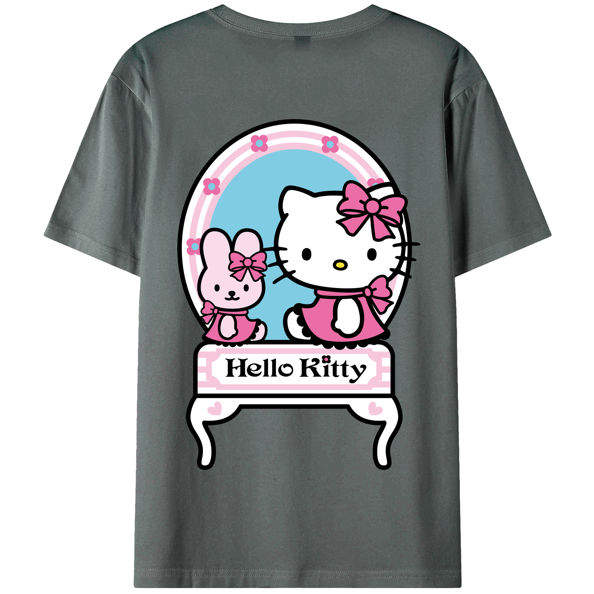 （画像用） Hello Kitty ハローキティ 綿100％半袖Tシャツ（背面プリント）